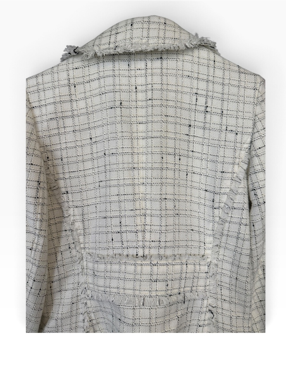 Ann Taylor Black and White Tweed Moto Jacket - Size 0 - Picture 6 of 7